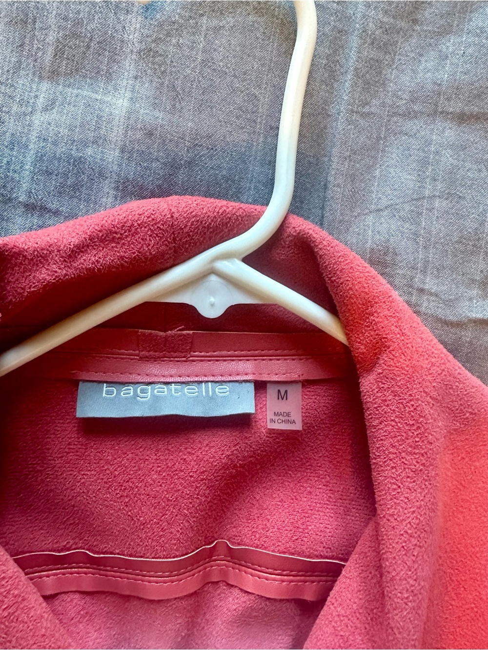 bagatelle melon color Faux Leather Draped-Collar Jacket - Picture 2 of 7